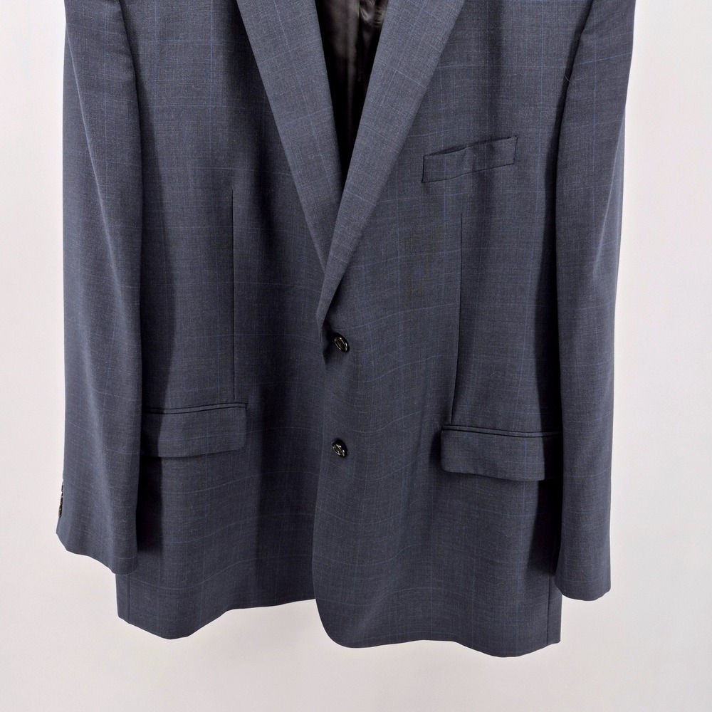 Lauren Ralph Lauren 50L Wool Blazer Navy Windowpane Sport Coat 2 Button USA - Picture 4 of 16